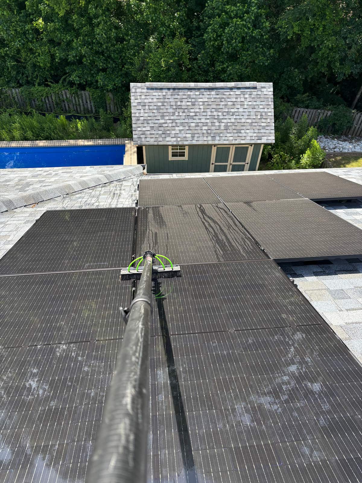 Before and after solar panel cleaning in Augusta, Georgia