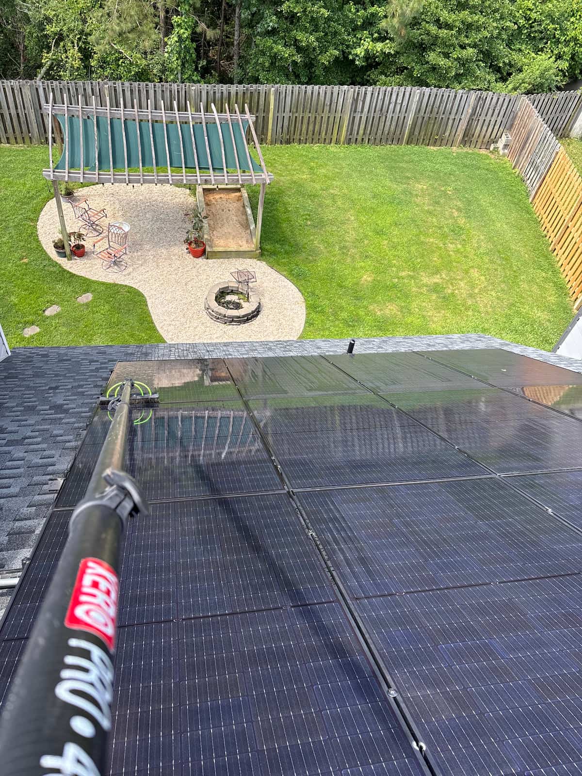 Pollen and debris removal from a residential solar system